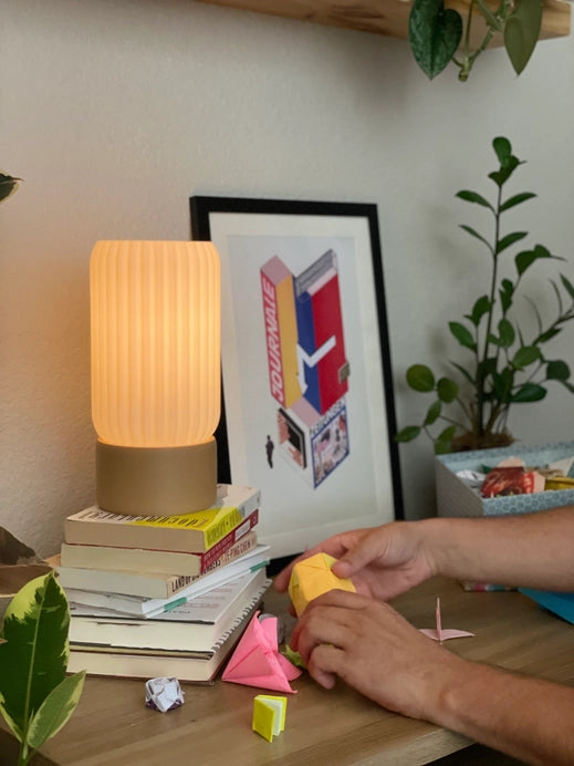 Terra Labs Milk Shade Barrel Lamp- Mustard