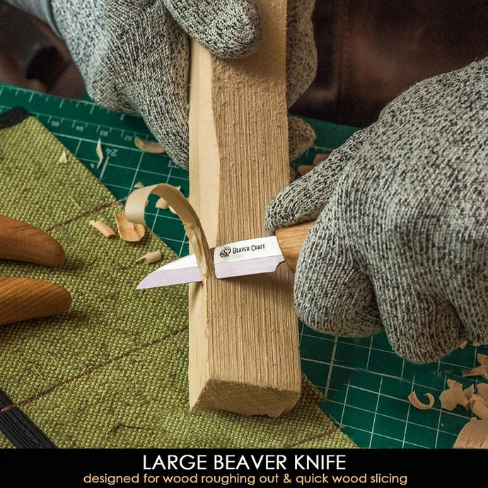 Beaver Craft Starter Chip and Whittle Knife Set with Accessories