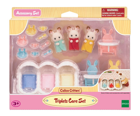 Calico Critters Dollhouse Playset & Figures, Triplets Care Set