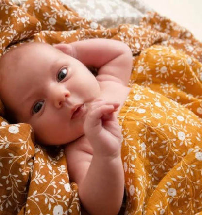 Swaddle Muslin Cloths- 2 pack- Blossom and Caramel