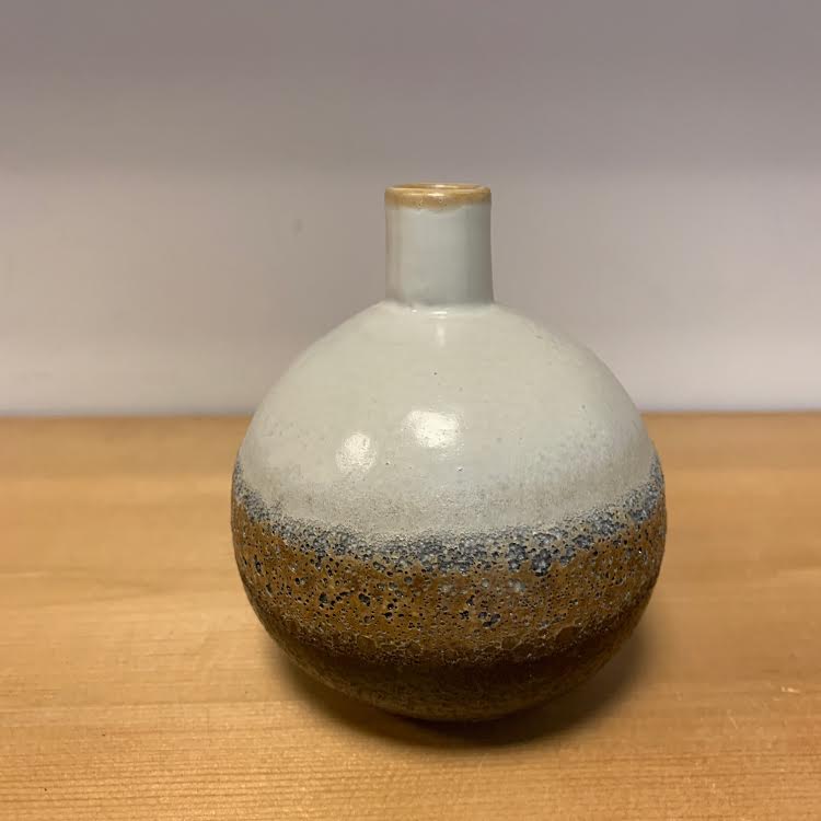 Textured Brown &amp; White Vase- Medium
