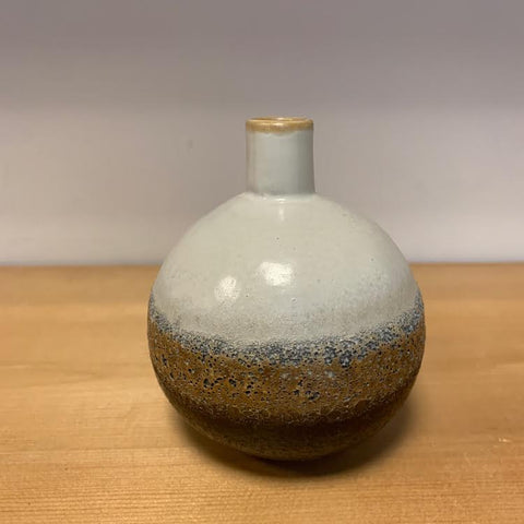 Textured Brown & White Vase- Medium