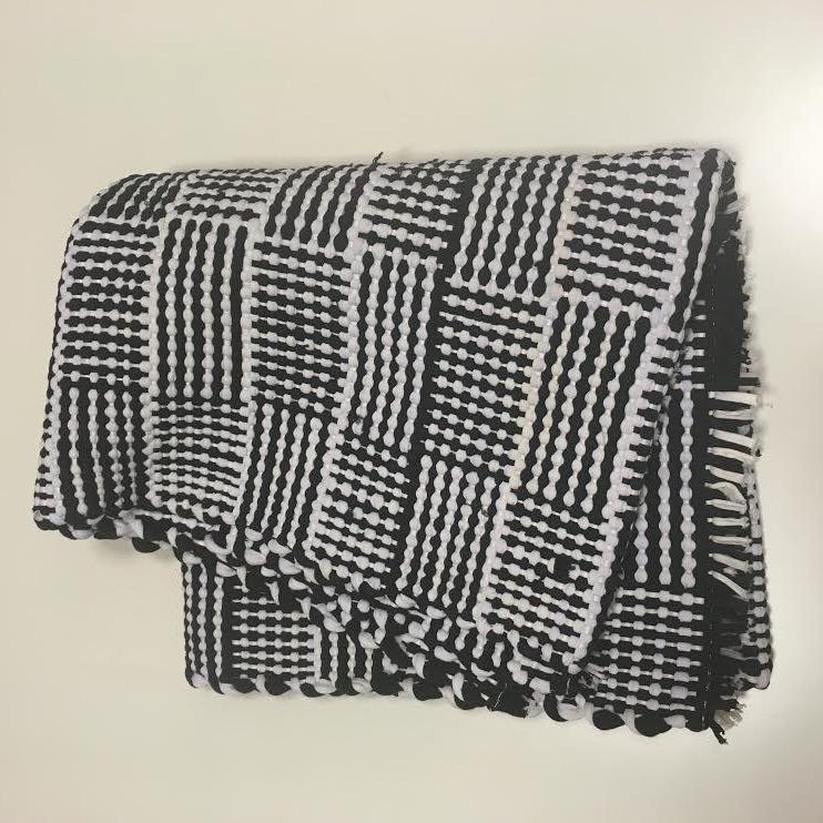 Black and White Recycled Cotton Mat
