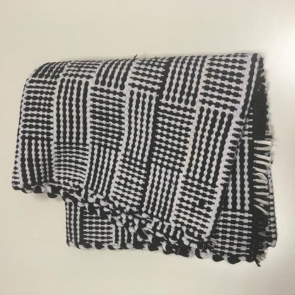 Black and White Recycled Cotton Mat