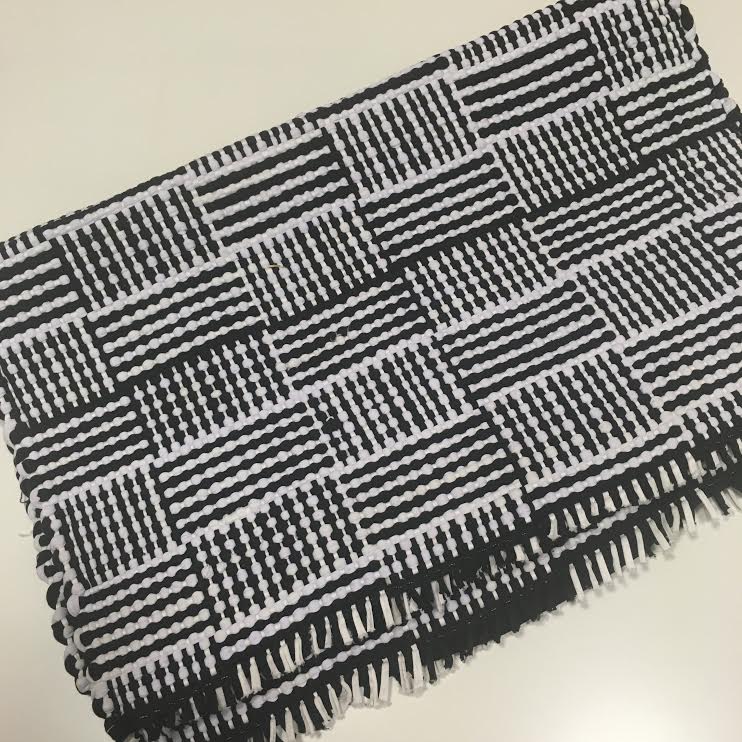 Black and White Recycled Cotton Mat