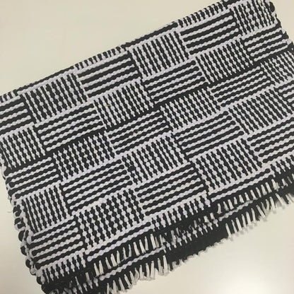 Black and White Recycled Cotton Mat