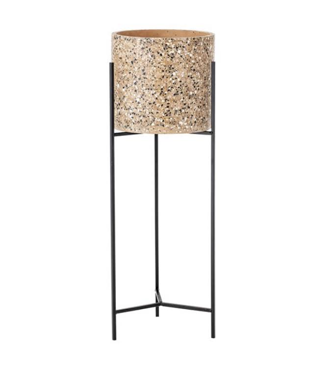 Terrazzo Planter with Metal Stand- Large