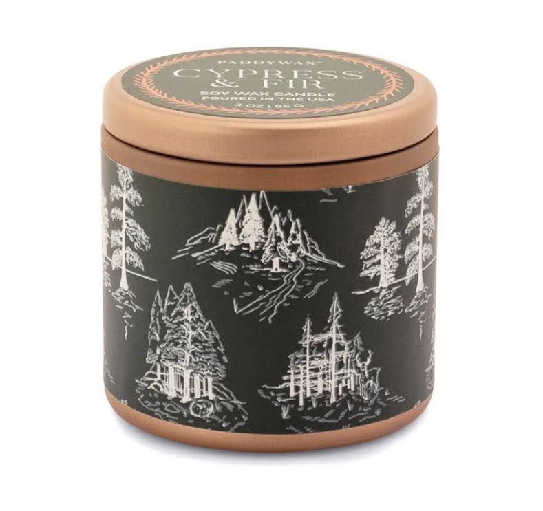 Cypress Fir Holiday Candle 3oz. Copper Tin