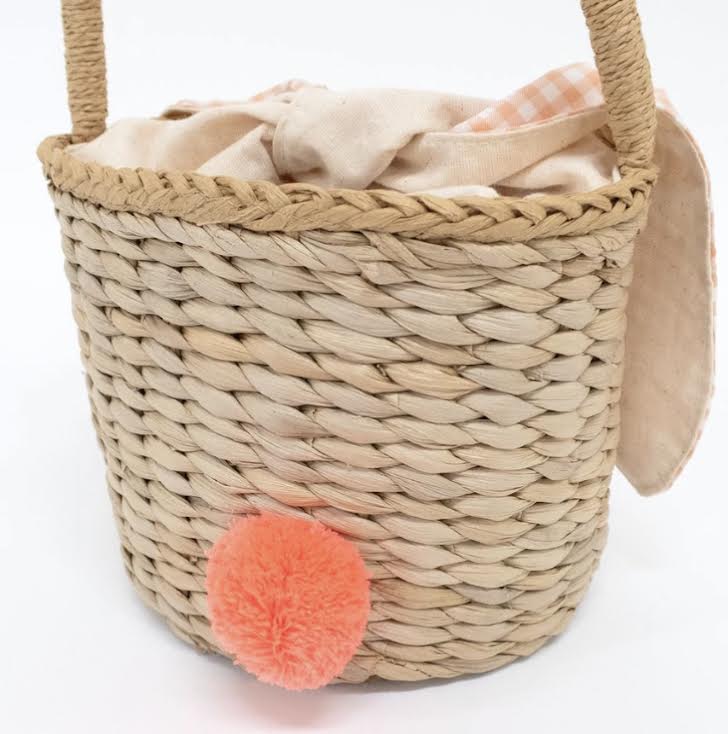 Meri Meri Gingham Bunny Straw Bag