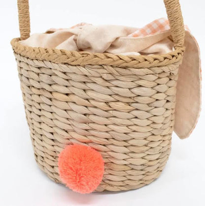 Meri Meri Gingham Bunny Straw Bag