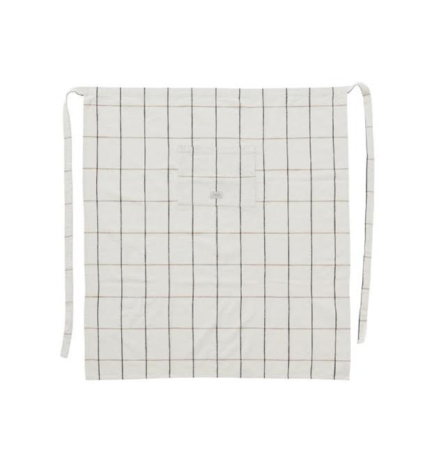 Gobi Chef Apron- Offwhite &amp; Caramel