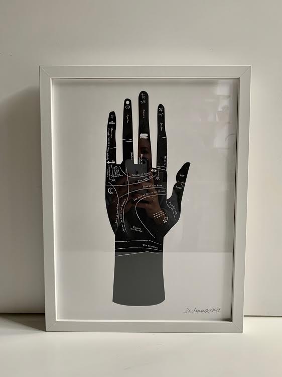 Palmistry Hand Print Framed