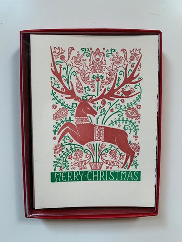 Saturn Press Folk Deer Boxed Cards