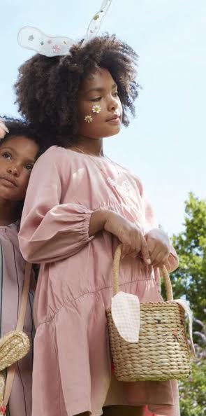 Meri Meri Gingham Bunny Straw Bag