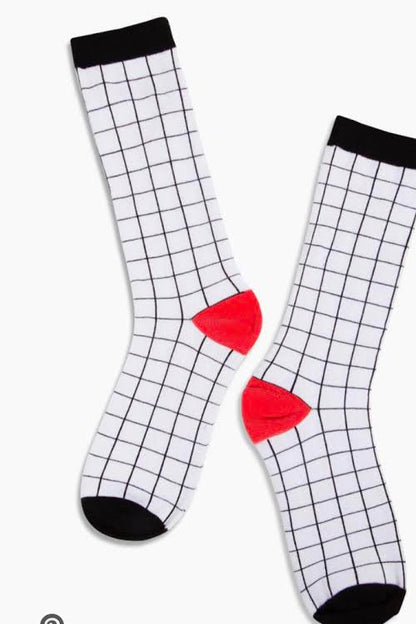 Poketo Classic Crew Socks- Grid