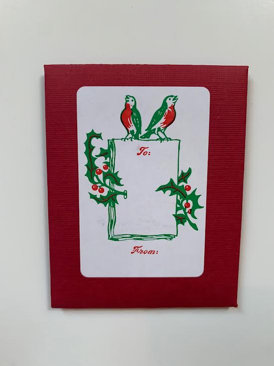 Saturn Press Red Birds Holiday Tags