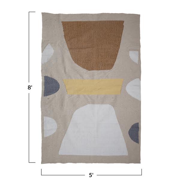 Woven Wool, Jute &amp; Cotton Blend Kilim Rug 5&