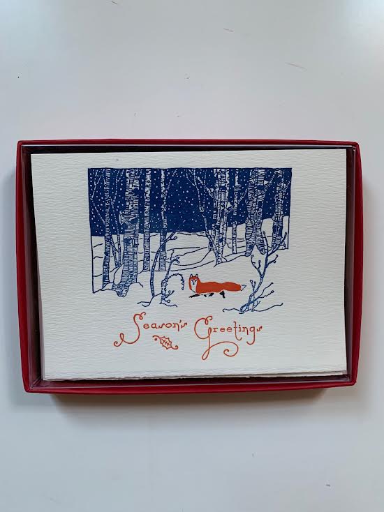 Saturn Press Snow Fox Boxed Cards