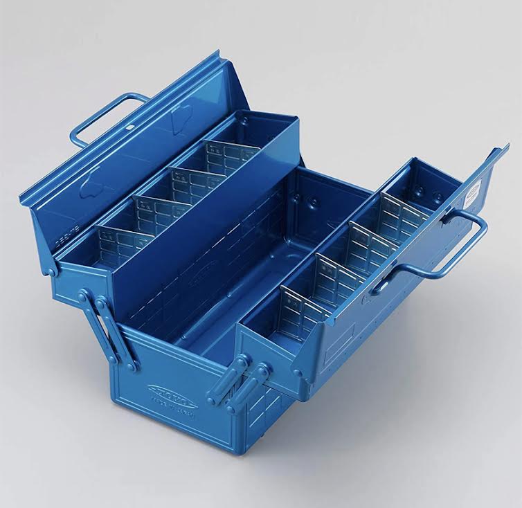 Toyo ST-350 Steel Toolbox with Cantilever Lid and Upper Storage Trays