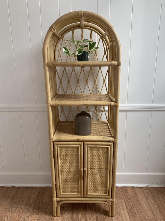 Handwoven Rattan Bookcase- PICK UP ONLY