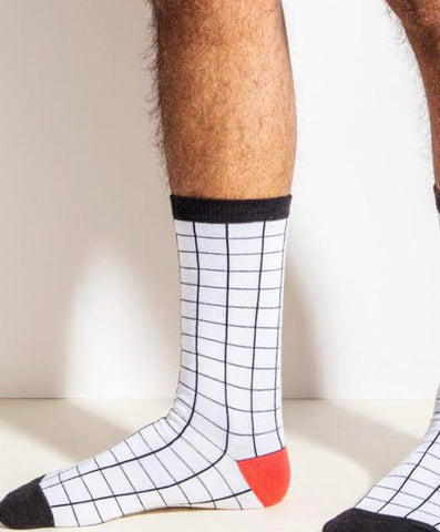 Poketo Classic Crew Socks- Grid