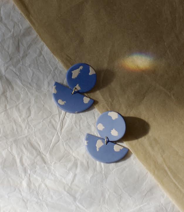 Blue Terrazzo Earrings