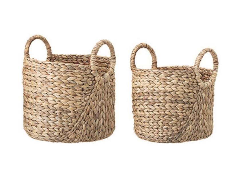 Hand-woven Seagrass Basket with Handles- 11&quot; Round x 12-1/2&quot;H - PICK UP ONLY