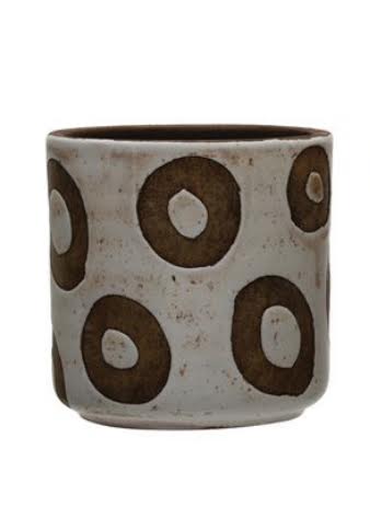 Terracotta Planter with Circles