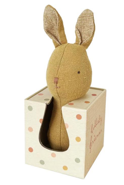 Maileg Bunny Rattle- Dusty Yellow