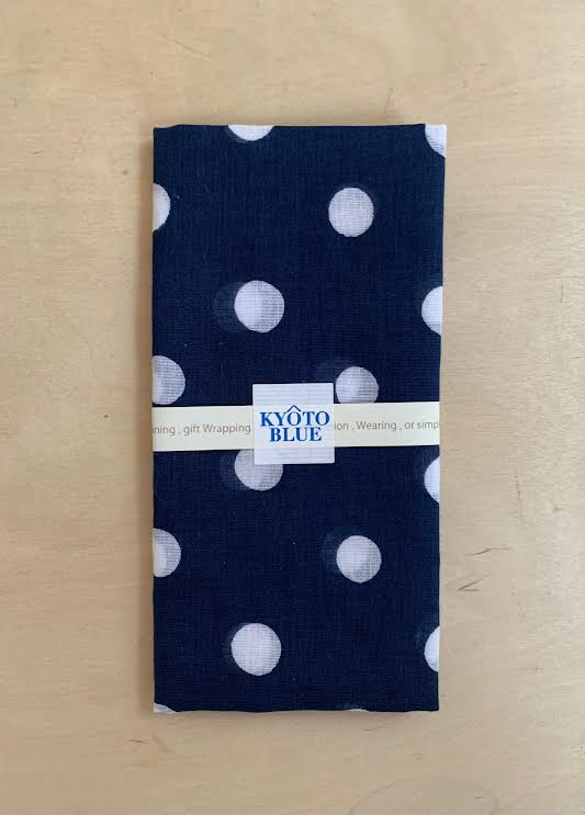 Kyoto Blue Tenugui Towel- Dots