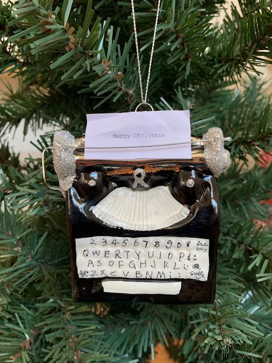 Glass Typewriter Ornament
