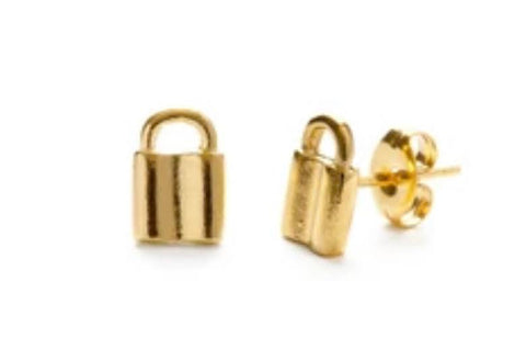 Tiny Padlock Stud Earrings