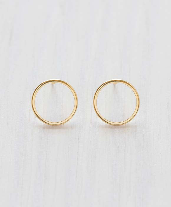 Modern Gold Circle Studs