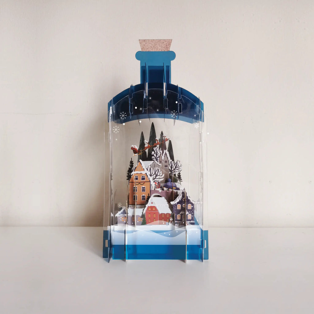 3-D Christmas Message in a Bottle Card