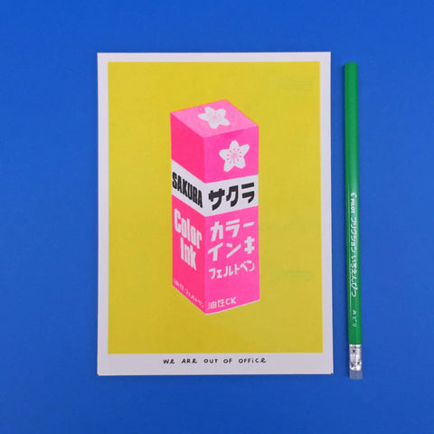 Out of Office Sakura Ink Riso Graph Print