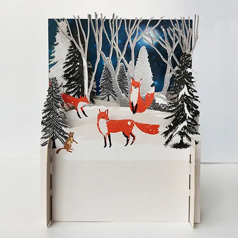 3-D Pop Up Card- Holiday Fox