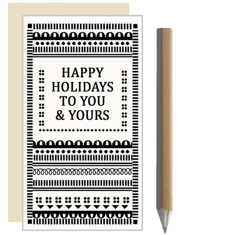 Happy Holidays Mini Cards with Pencil