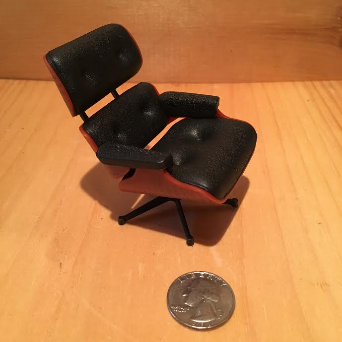 Miniature Black Eames Lounge Chair